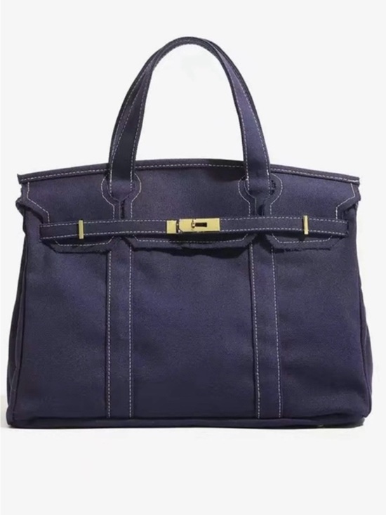 Boatkin Handbags - Boatkin Canvas Tote Bag in Navy Blue